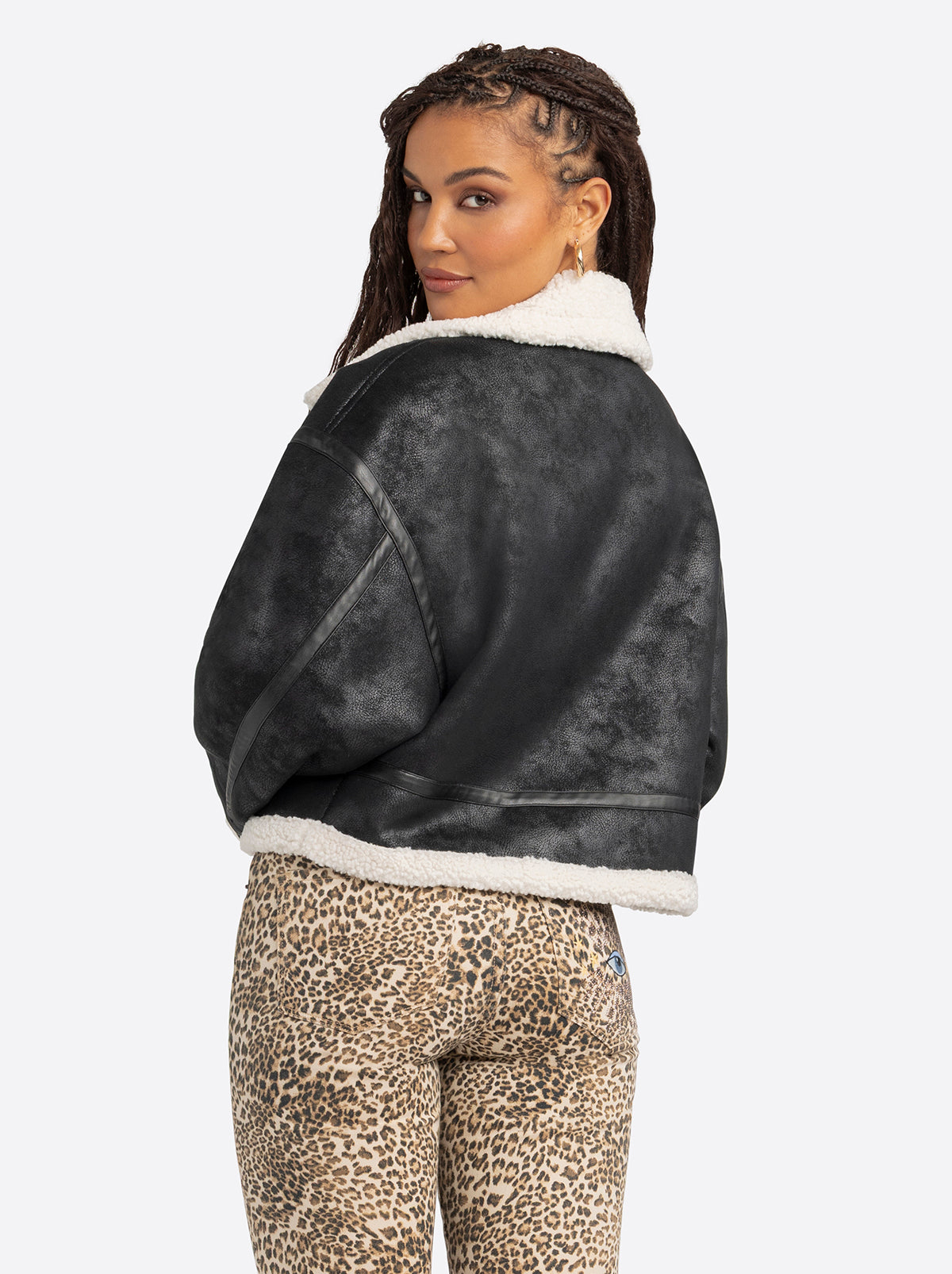 Jessica Simpson 2.0 Claira Sherpa Moto Jacket in Black Jessica Simpson 2.0 Claira Sherpa Moto Jacket in Black