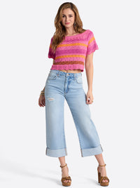 Valentine Wide Leg Boyfriend Jeans in Dearest