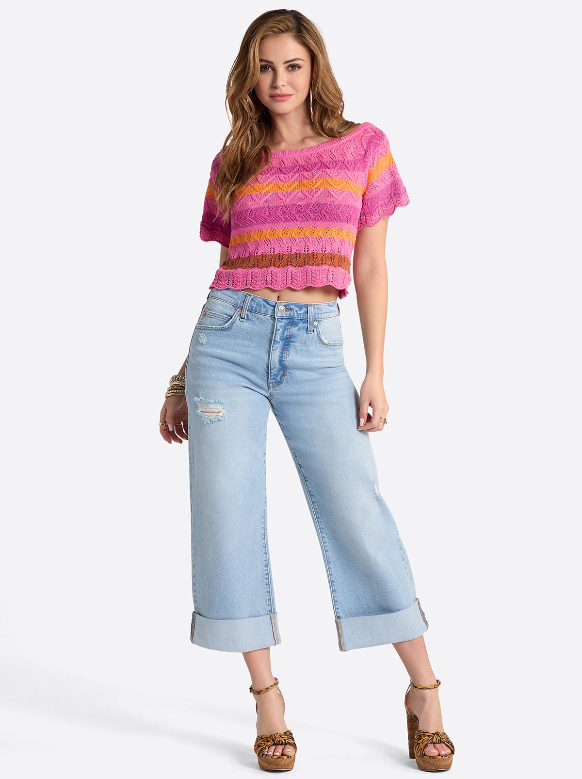 Valentine Wide Leg Boyfriend Jeans in Dearest