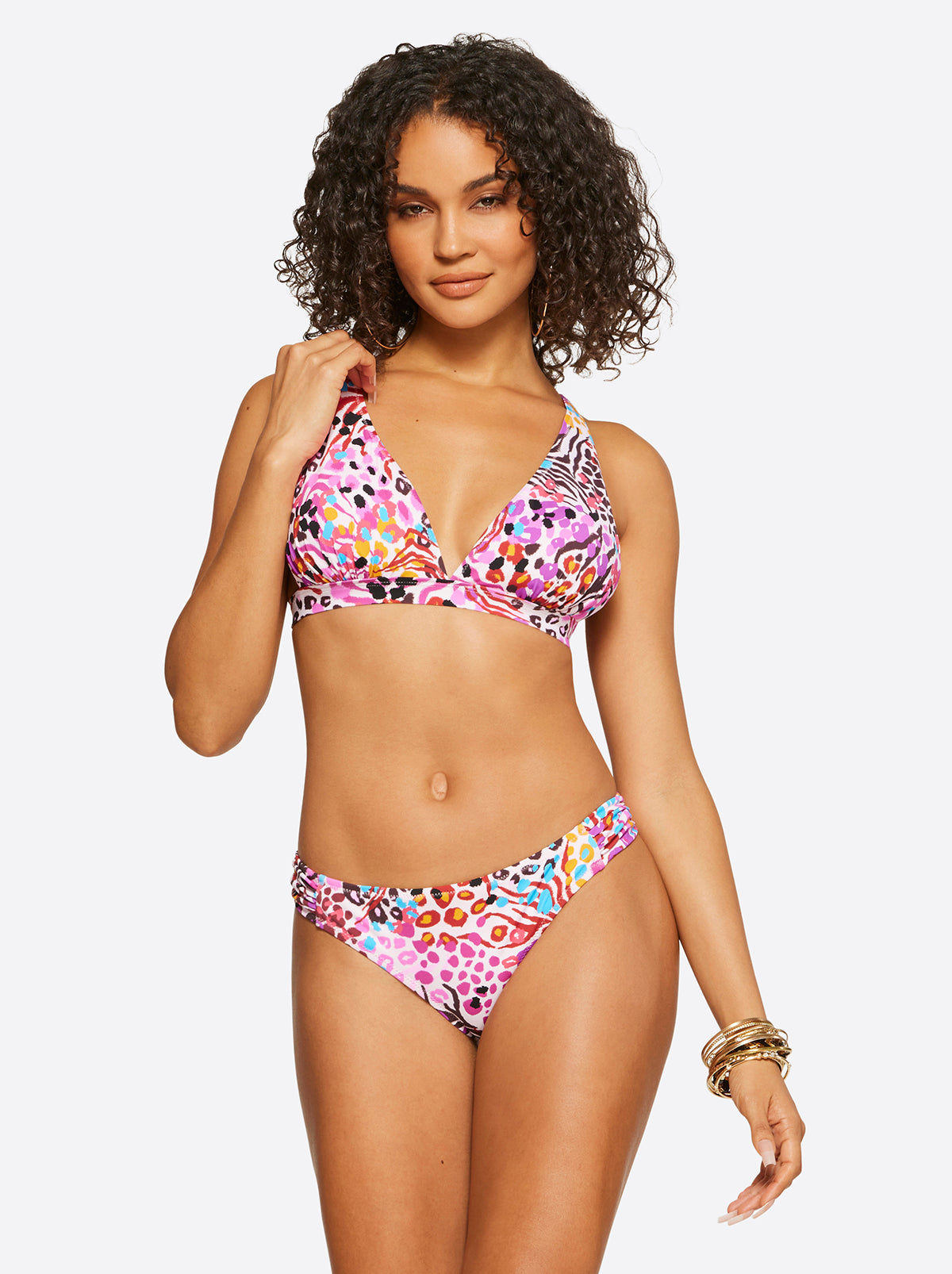 French Exit Full Support Triangle Bra in Pink Multi – Jessica Simpson