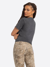 Jessica Simpson 2.0 Fleur Tee in Washed Black