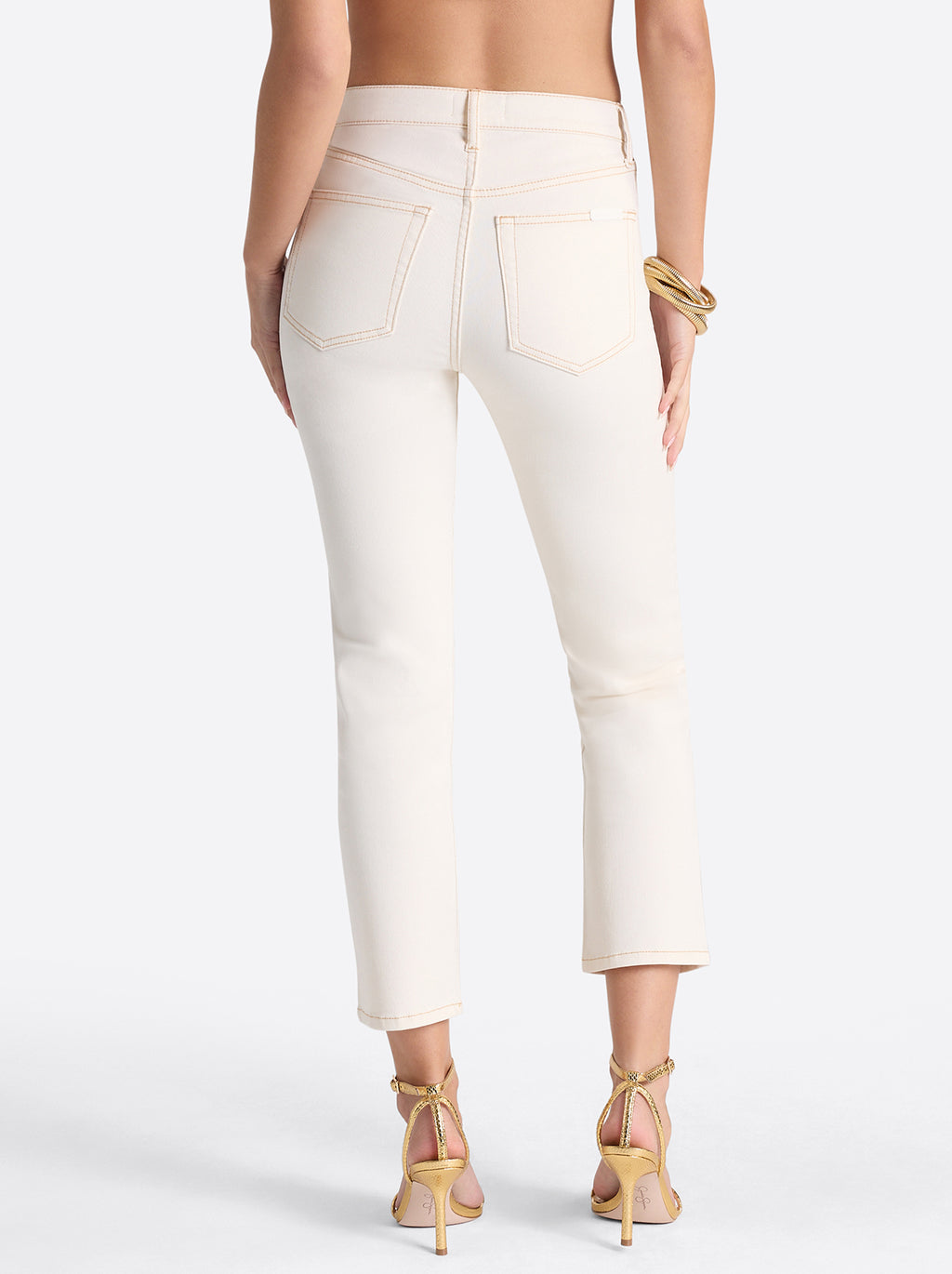 Harmony Straight High Rise Jeans in Ecru