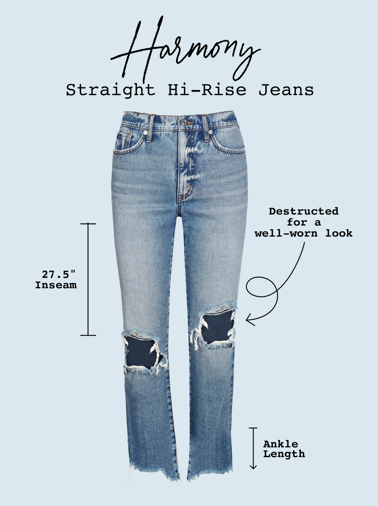 Harmony Straight High Rise Jean in Sunshine