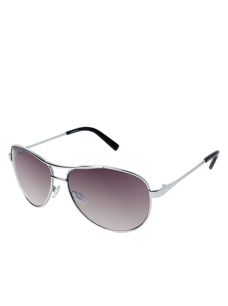 Iconic Aviator Pilot Sunglasses with Bifocal Readers in Silver