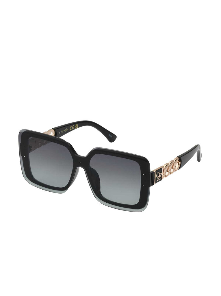 Glamorous Square Shield Sunglasses in Black