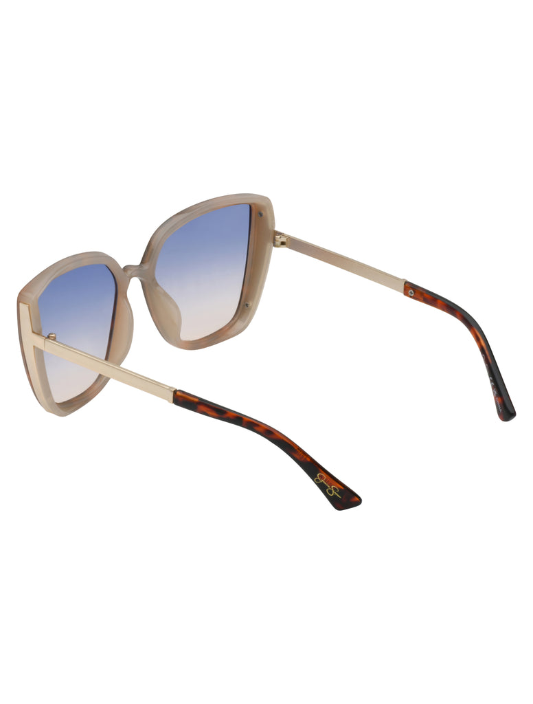 Cat Eye Sunglasses with Metal Temple in Tortoise