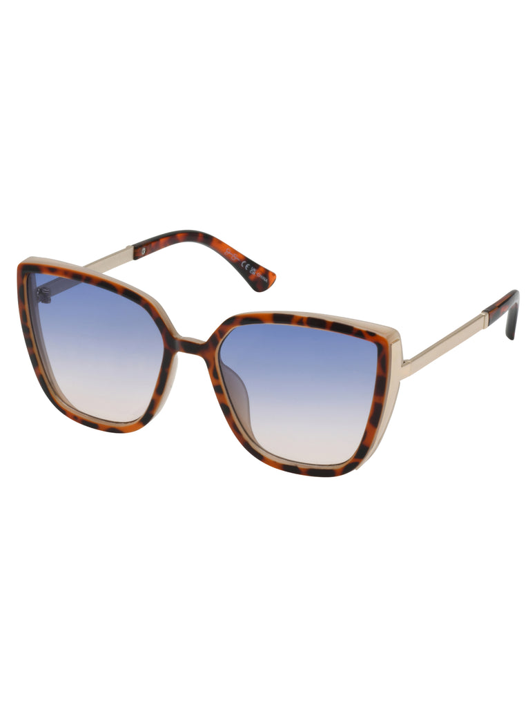 Cat Eye Sunglasses with Metal Temple in Tortoise