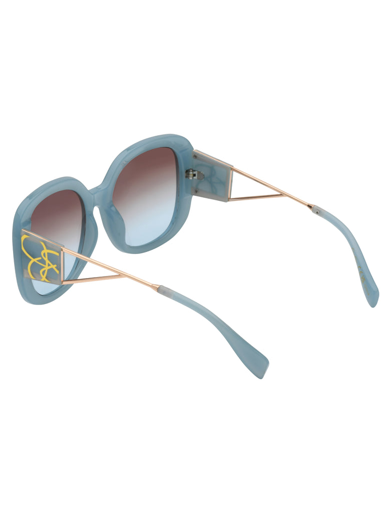 Oversized Oval Sunglasses in Blue