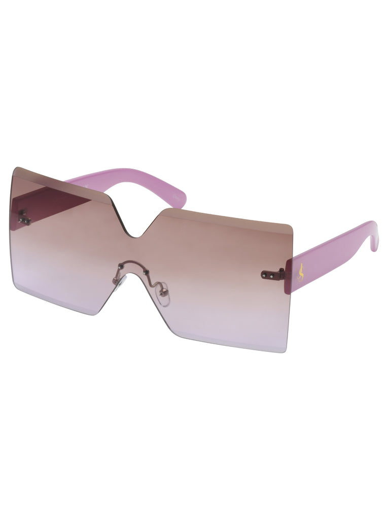 Frameless Shield Sunglasses in Mauve