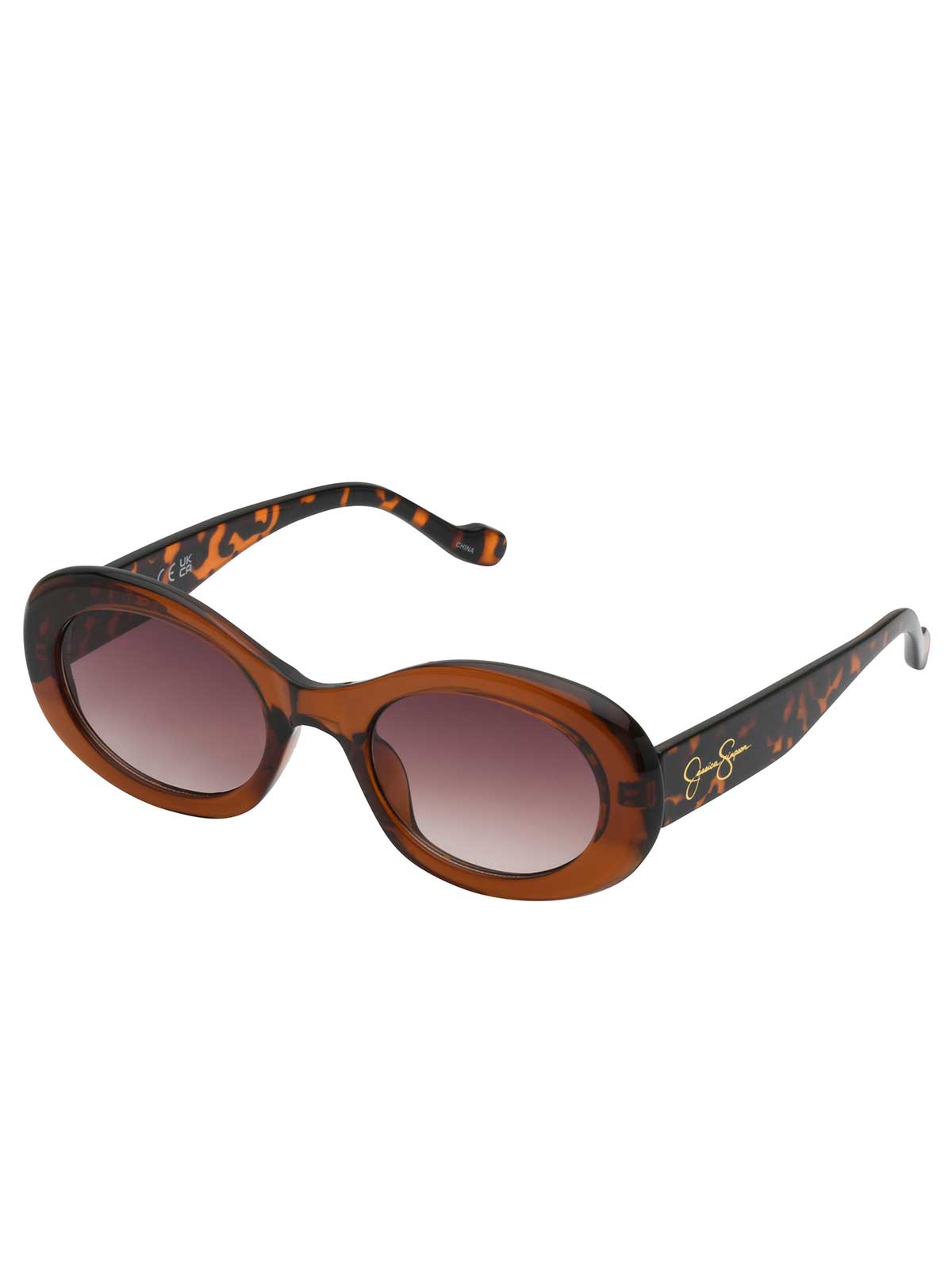 Iconic Vintage Oval Sunglasses in Brown & Tortoise