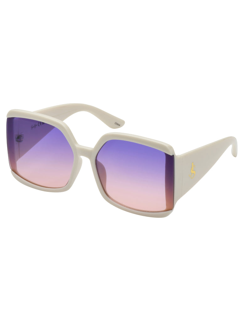 Stylish Square Sunglasses in Cream