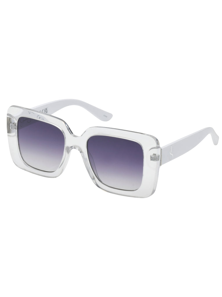 Fashionable Square Sunglasses in Crystal Clear