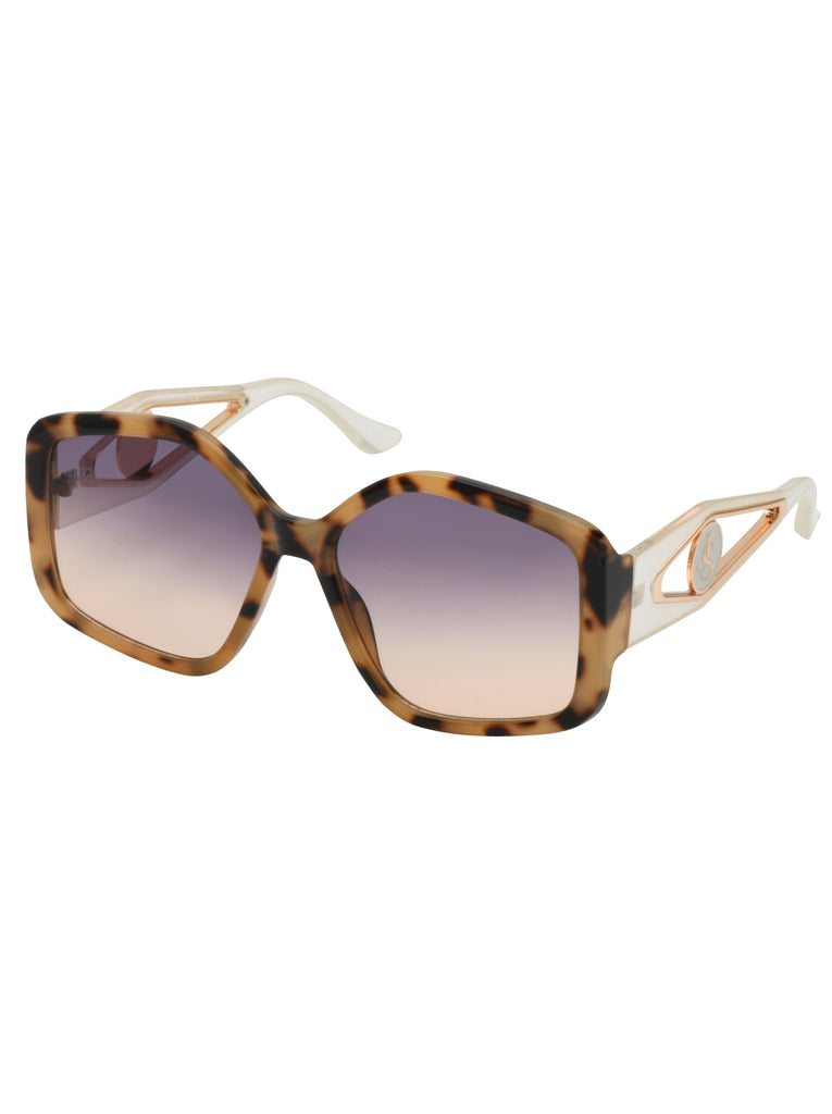 Oversized Geometric Sunglasses in Tortoise & Cream