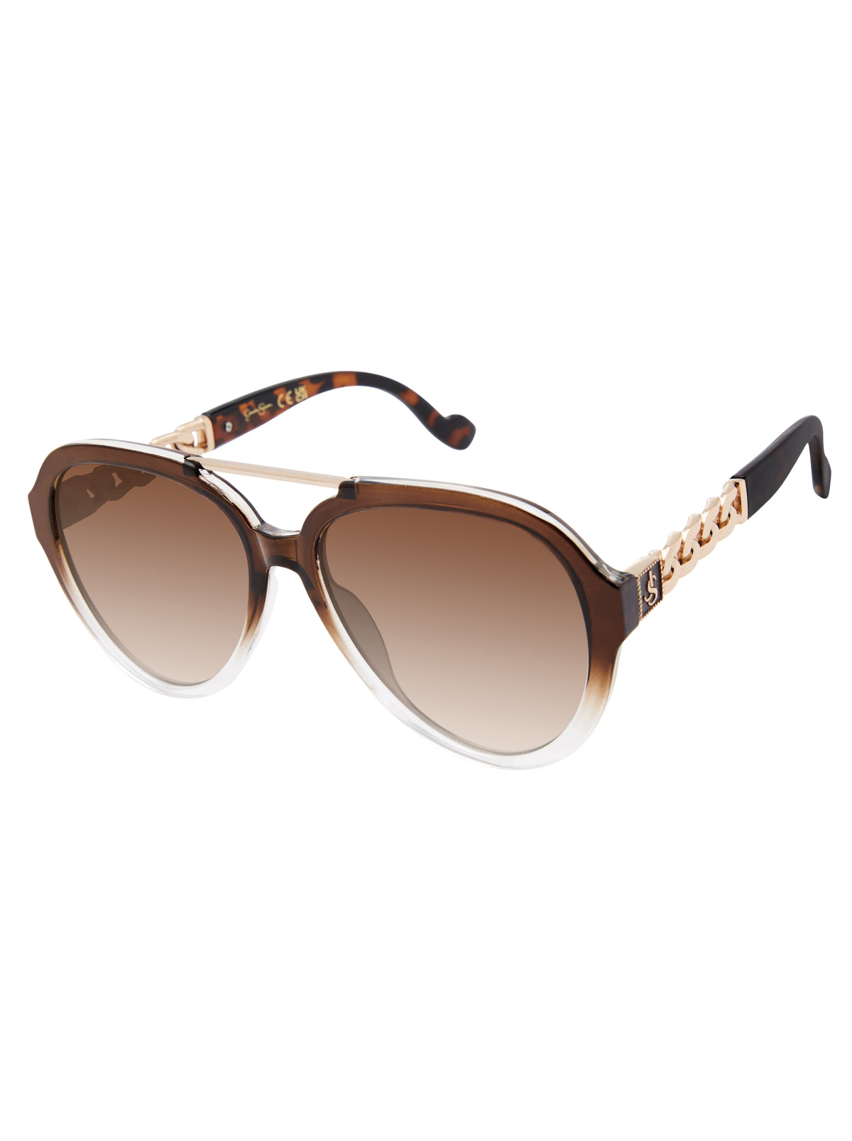 Modern Aviator Sunglasses in Brown Fade