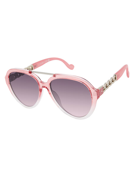 Jessica‎ Simpson j6232 aviator style pink gold interlock metal arms sunglasses Jessica Simpson‎ j6232 aviator style pink gold interlock  main image 3