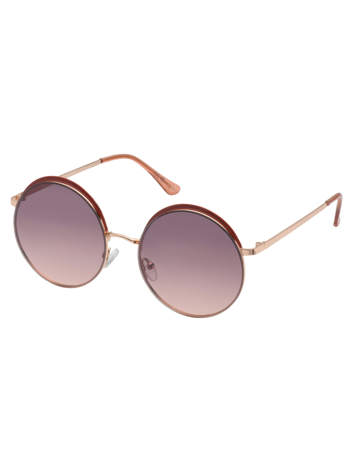 Retro Round Sunnies Vintage Round Metal Sunglasses In Rose Gold