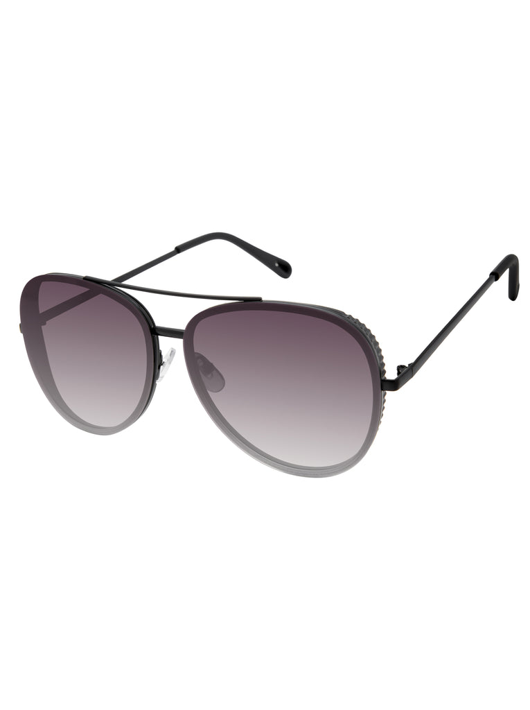 Glam Aviator Pilot Sunglasses in Black Out