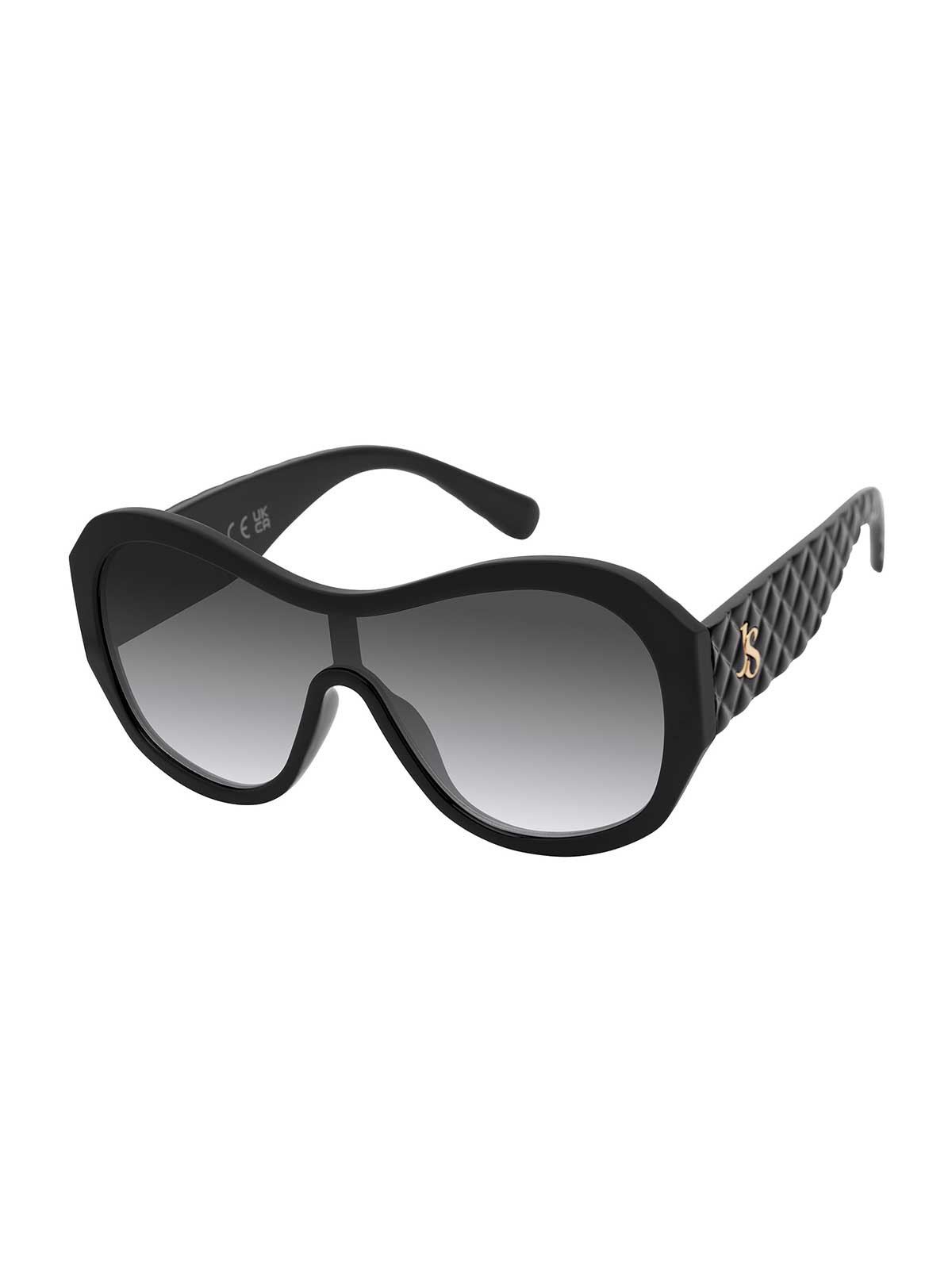 Stylish Oversized Shield Sunglasses in Black
