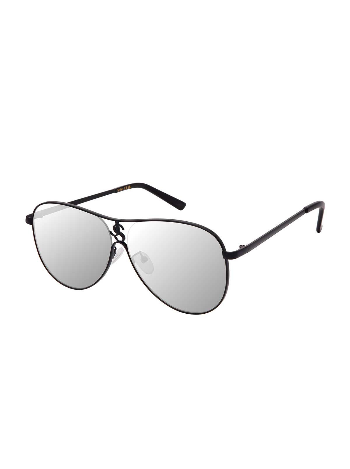 Minimalist Metal Aviator Sunglasses in Black