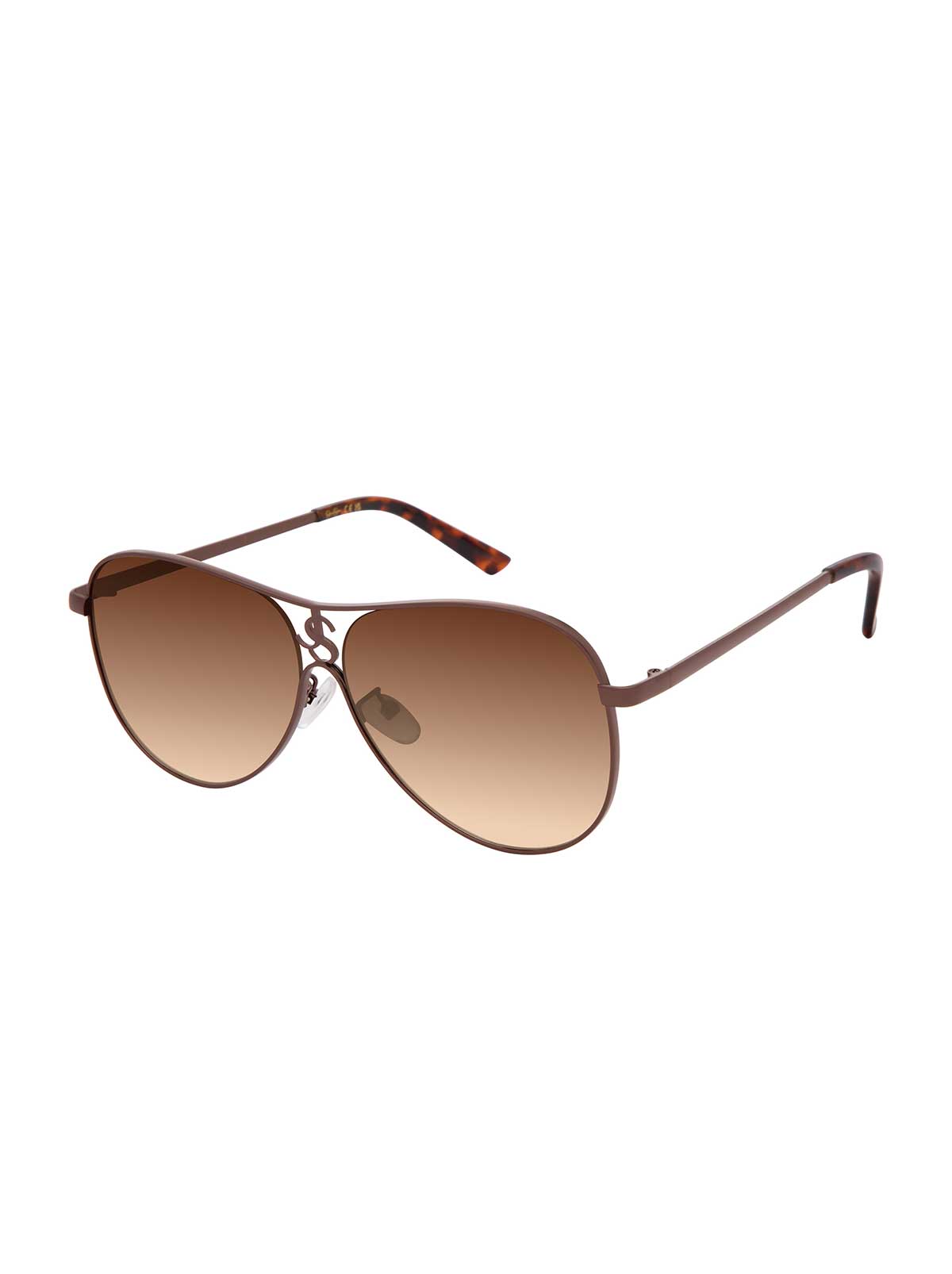 Minimalist Metal Aviator Sunglasses in Bronze