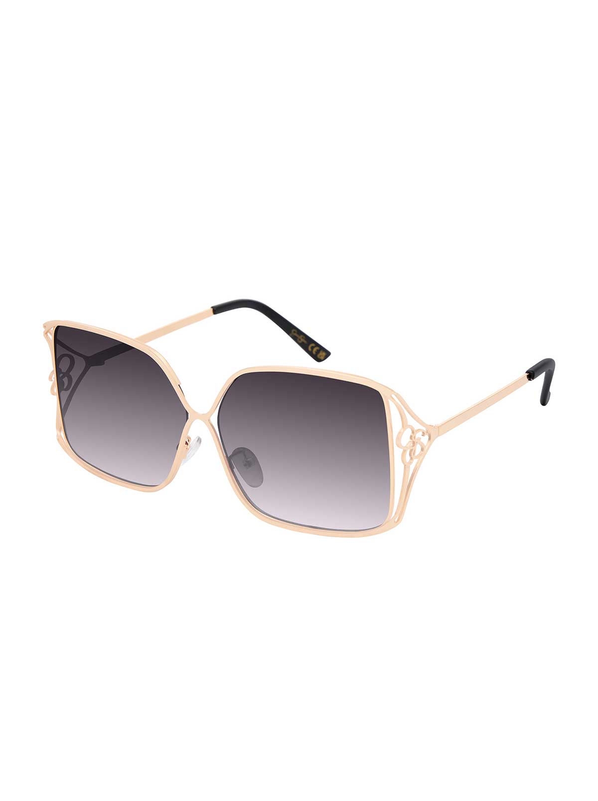 Square Filigree Sunglasses in Gold & Black