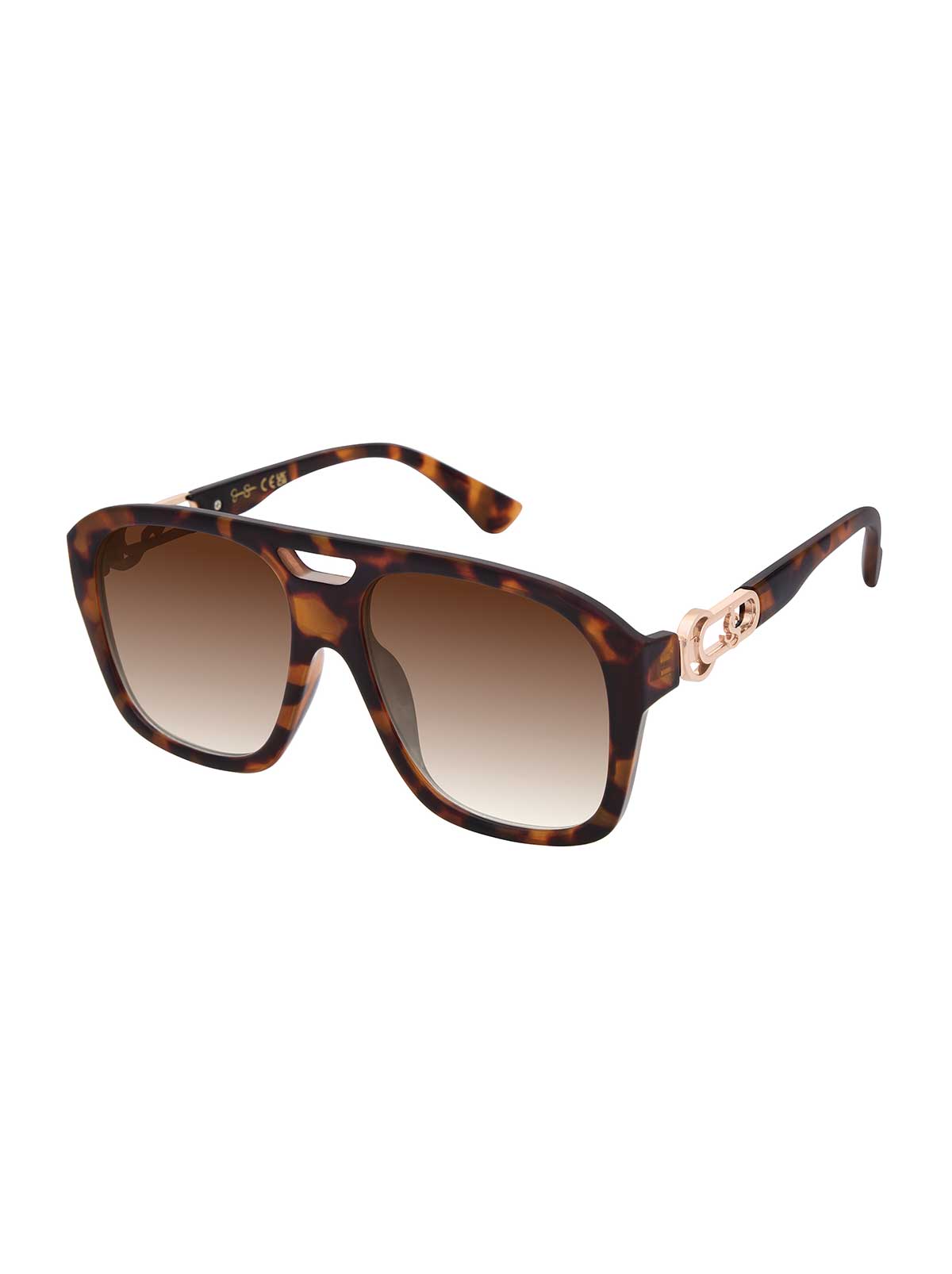 Flat-Top Aviator Sunglasses in Tortoise