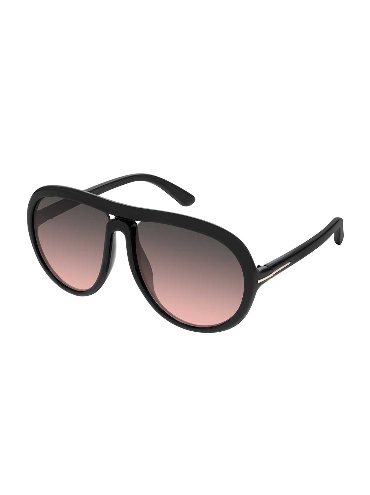 Vented Lens Oversized Aviator Sunglasses in Black