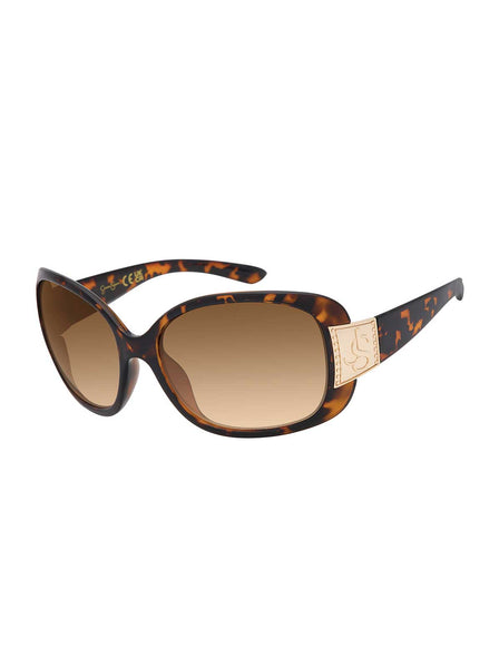 Luxe Oval Shield Sunglasses in Tortoise – Jessica Simpson