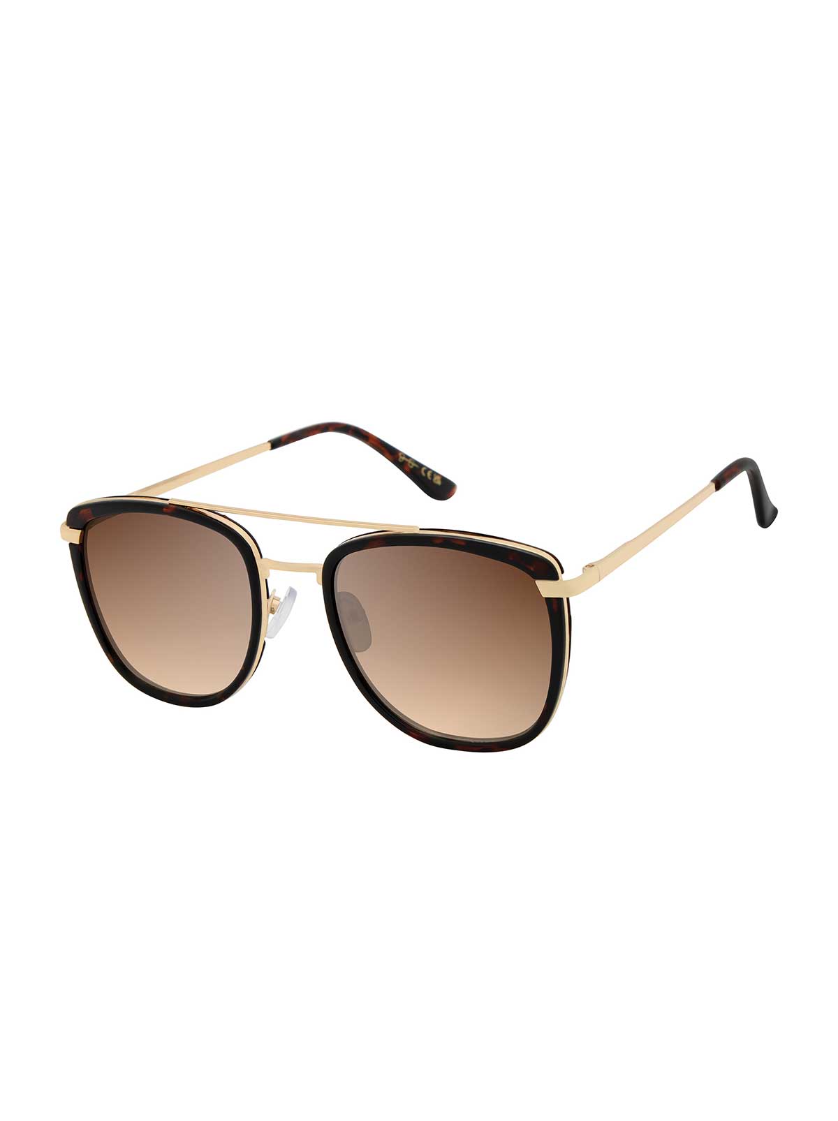 Browbar Aviator Sunglasses in Gold & Tortoise