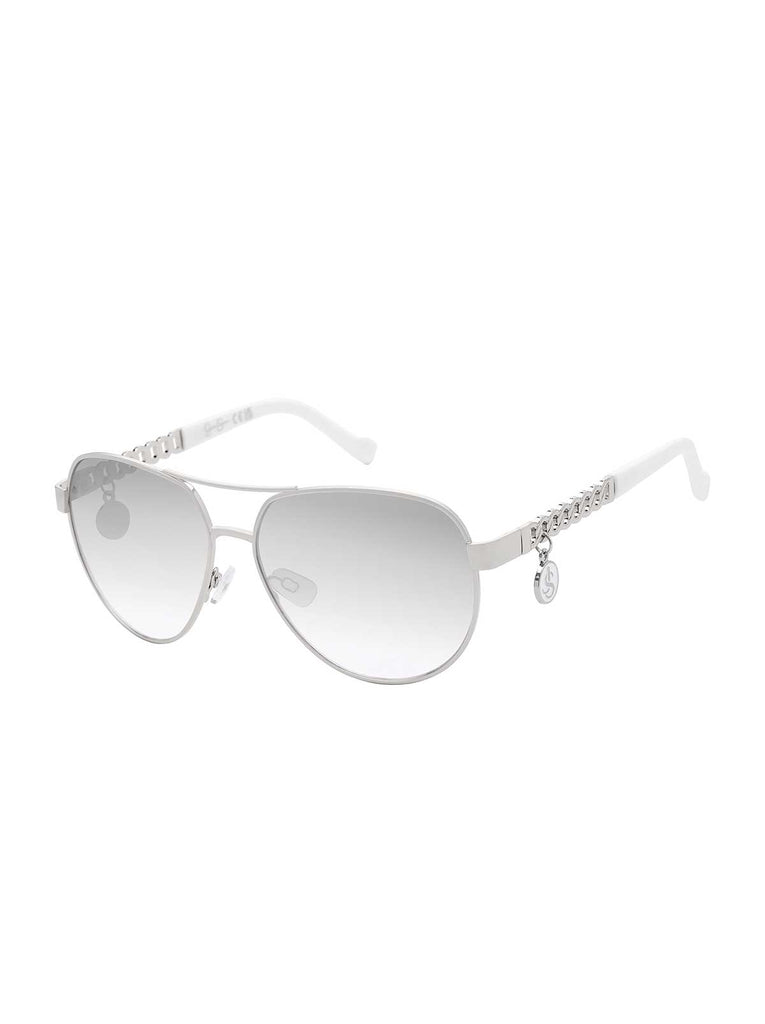 Chain Aviator Detail Sunglasses in Silver – Jessica Simpson