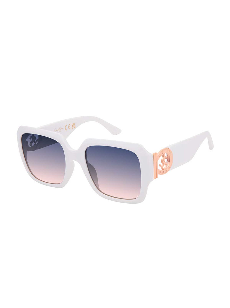 Bold Square Logo Sunglasses in White – Jessica Simpson display picture 2