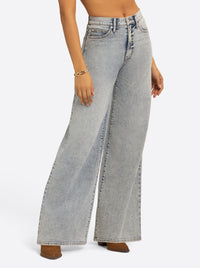 JS Jessica Simpson Memphis High Rise Wide Leg Jean in Crush