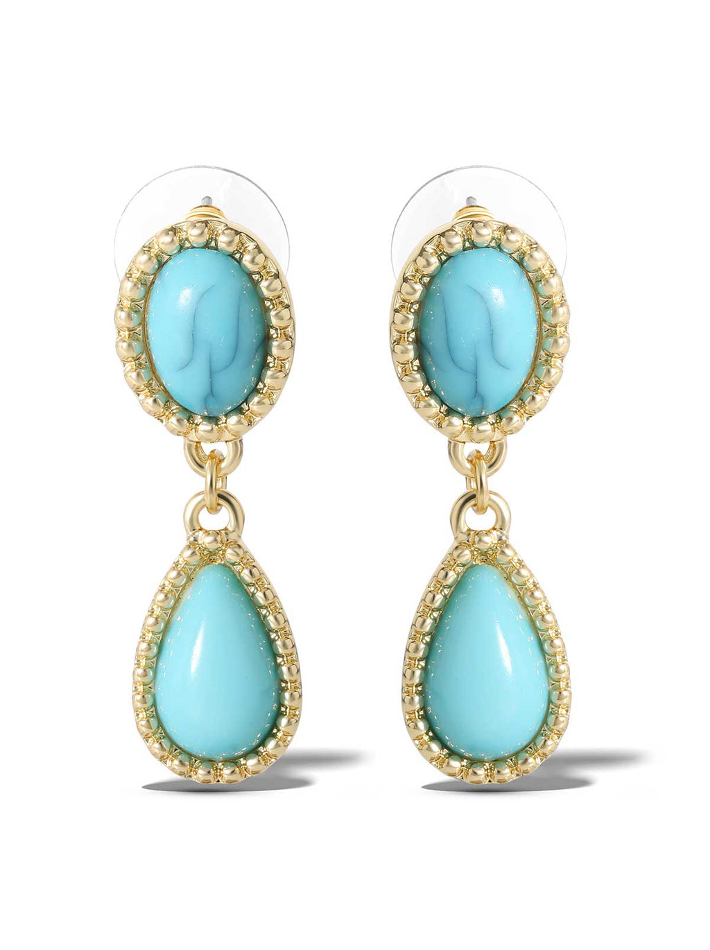 Turquoise Stone Drop Earrings