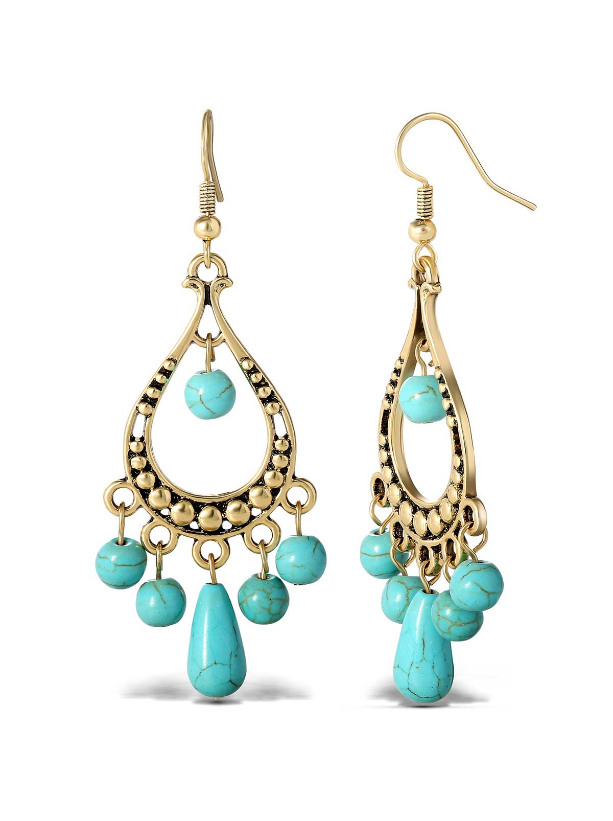 Simulated diamond & blue gem stone chandelier earrings | Ratnali Jewels –  ratnalijewels