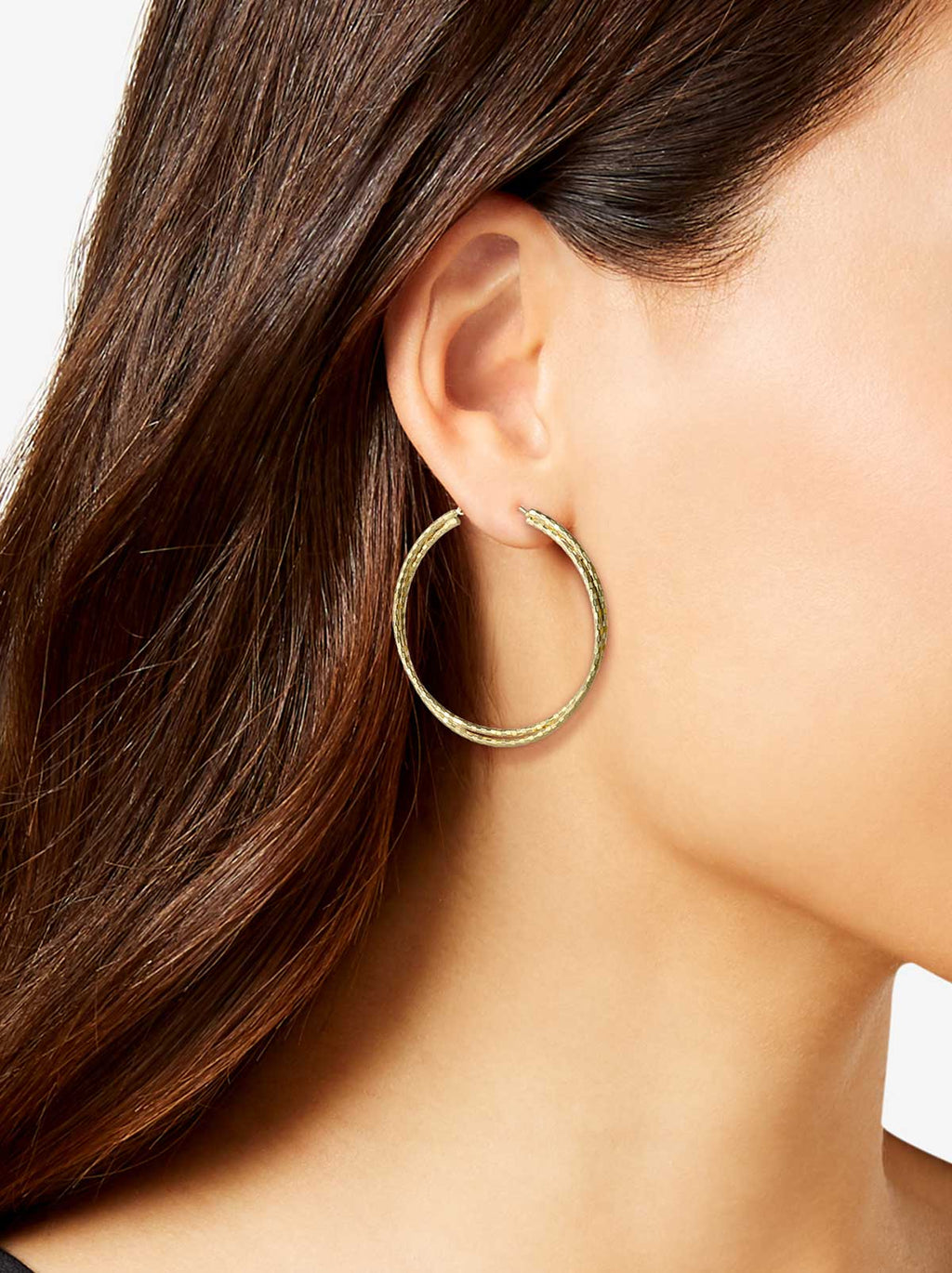 Double Hoop Faceted Earrings