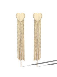 Heart Top Tassel Earrings
