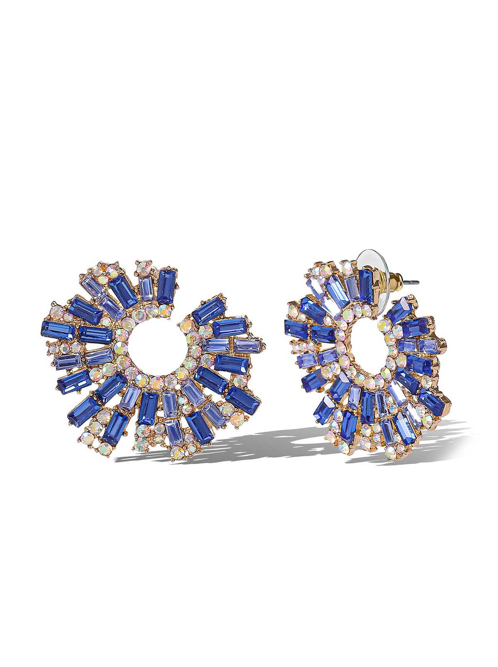 Sunburst Blue Crystal Earrings