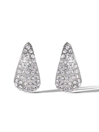 Crystal-Encrusted Teardrop Hoop Earrings