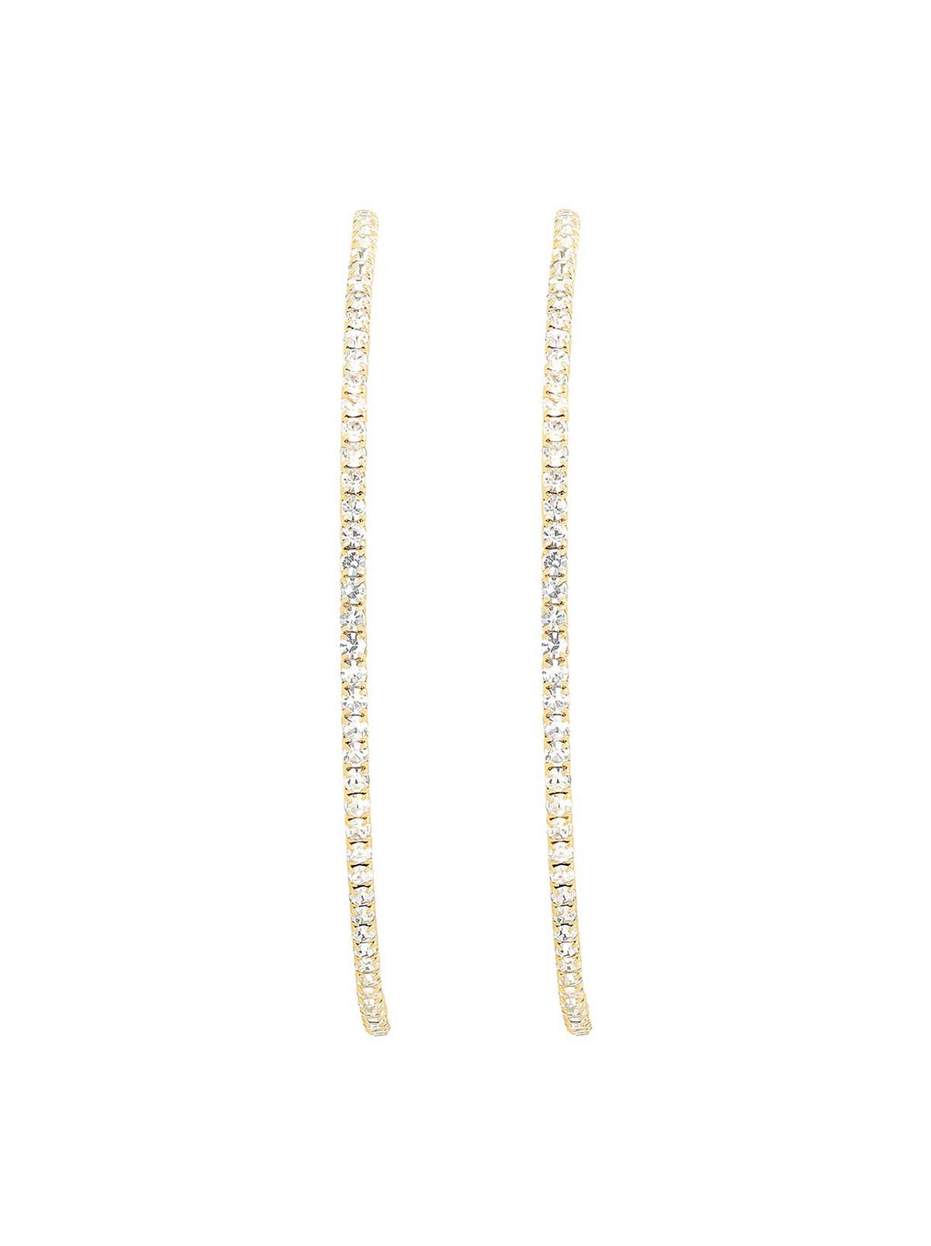 Gold-Tone Crystal Pave Hoop Earrings