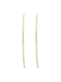 Gold-Tone Crystal Pave Hoop Earrings