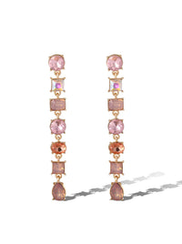 Gradient Pink Gemstone Drop Earrings