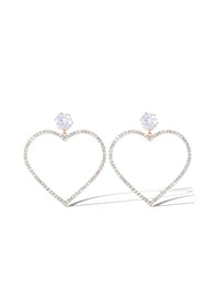 Heart-Shaped Crystal Drop Earrings