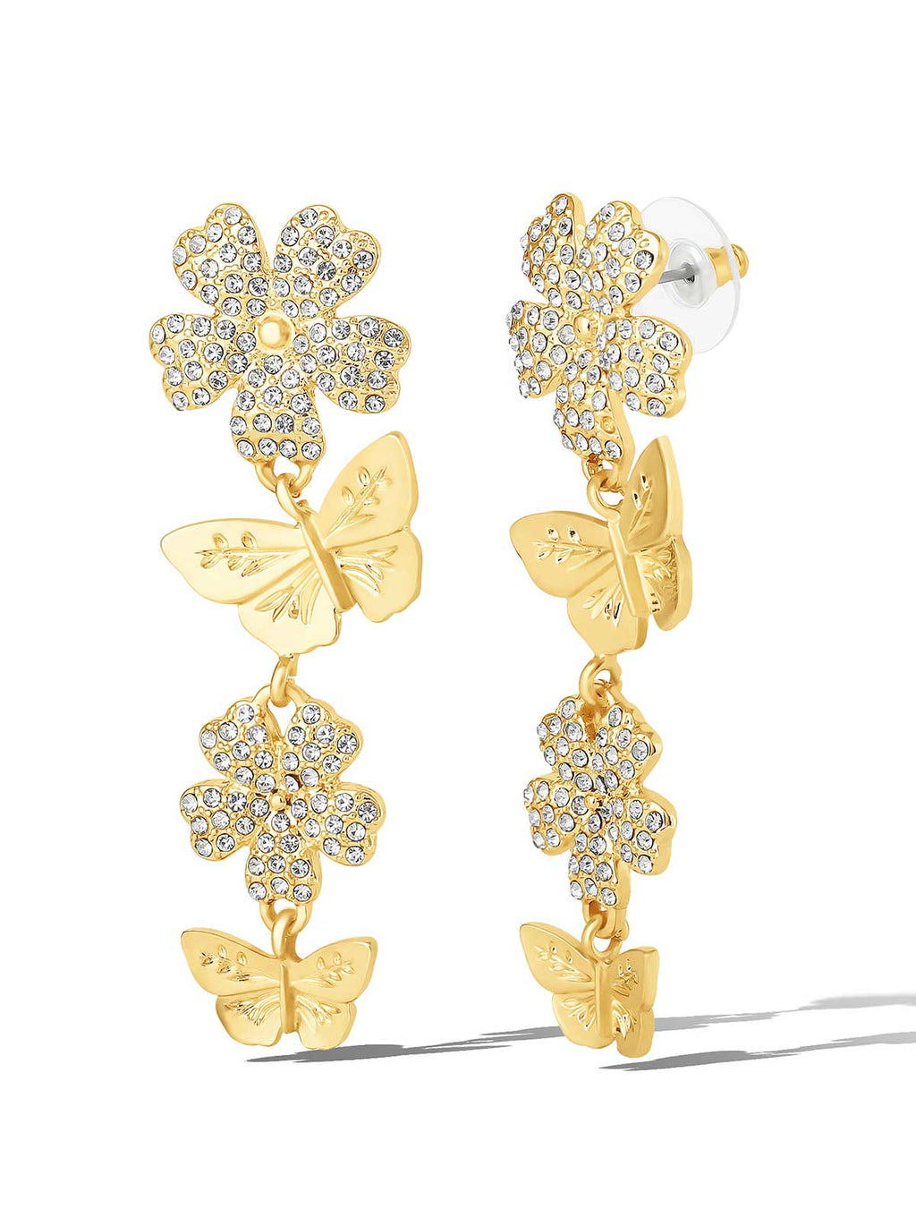 Flower & Butterfly Drop Earrings