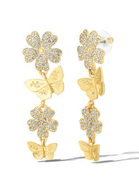 Flower & Butterfly Drop Earrings