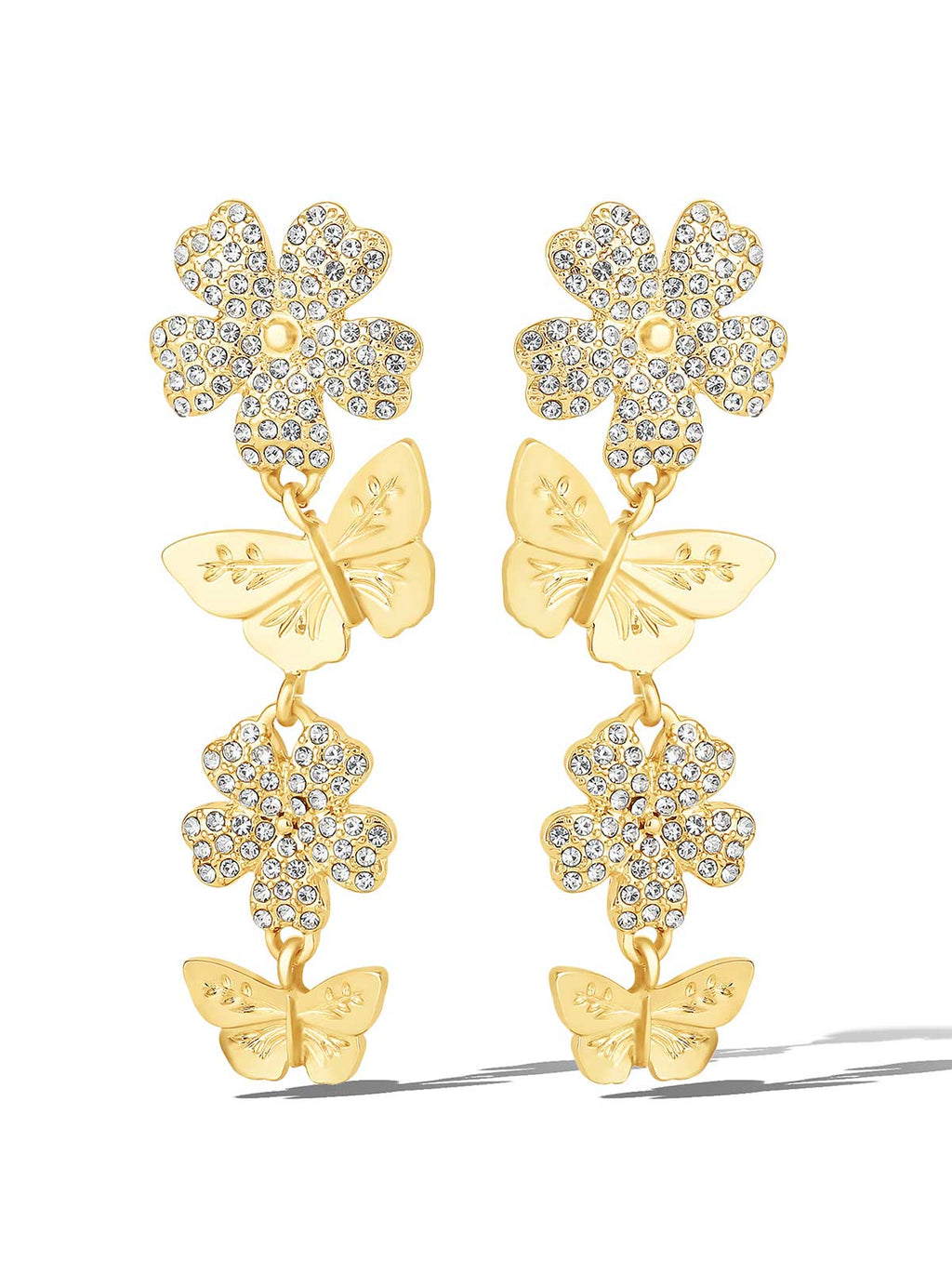 Flower & Butterfly Drop Earrings