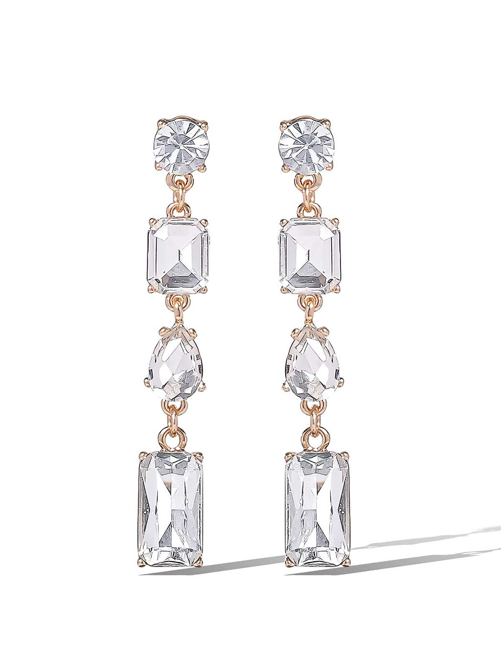 Multi-Cut Crystal Drop Earrings