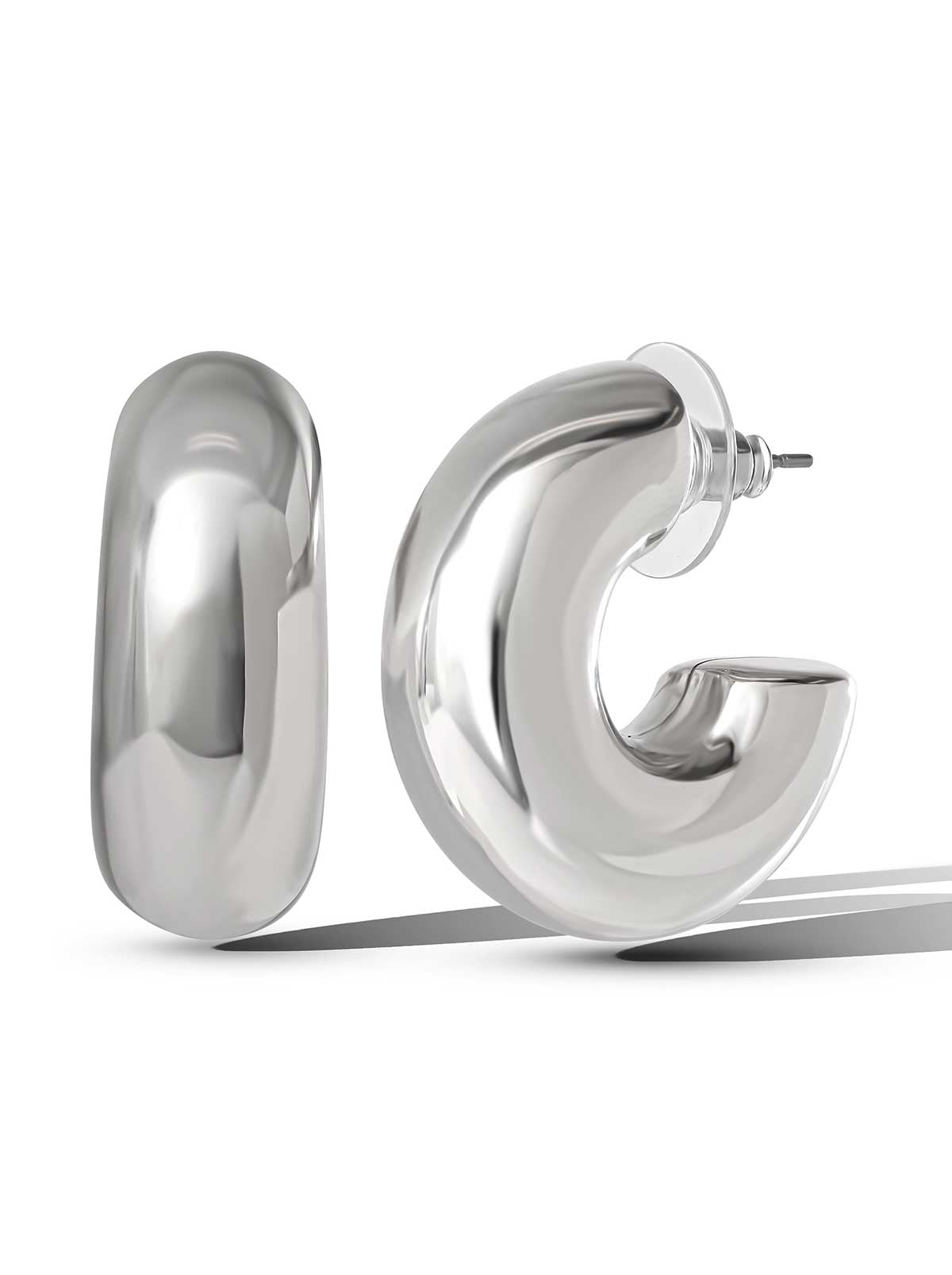 アクセサリー HORIZON PLAIN SILVER HOOP EARRING Silver Hoop Earrings – Jessica Simpson