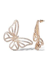 Crystal-Studded Butterfly Earrings