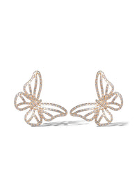 Crystal-Studded Butterfly Earrings