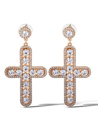 Pave Cross Dangle Earrings